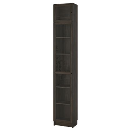 Стеллаж + стекло. двери, Дополнительный. модуль IKEA BILLY БИЛЛИ, OXBERG ОКСБЕРГ 394.833.61