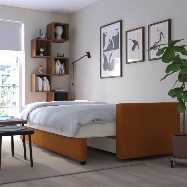 FRIHETEN 3-местный диван-кровать - Faringe коричнево-оранжевый - фото 4