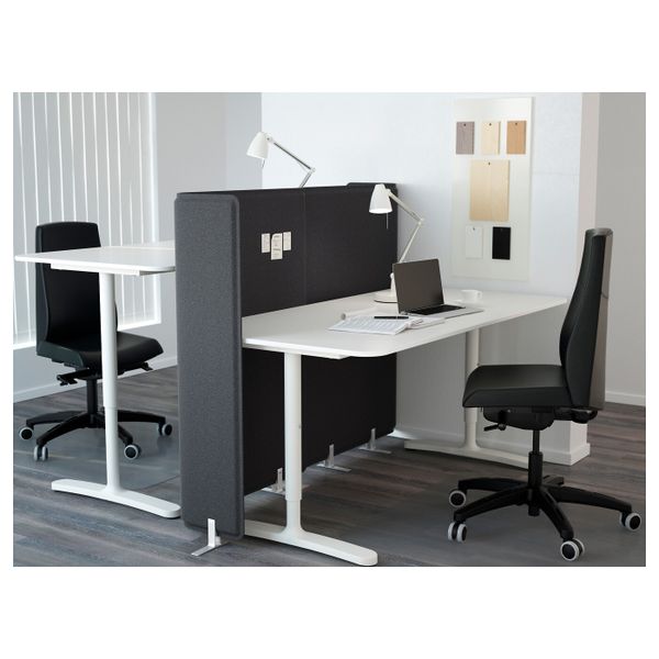 Стол с экраном, белый 160x160 120 см IKEA БЕКАНТ 692.786.46 - фото 2