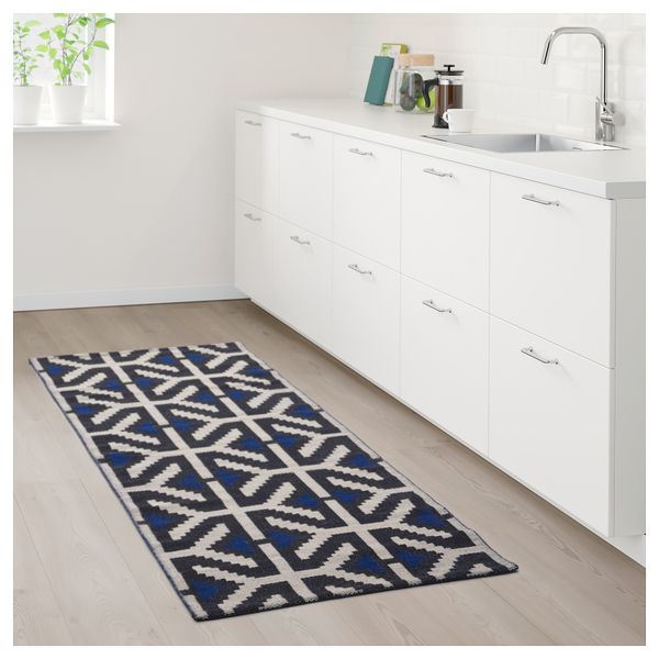 Ковер безворсовый ОВЕРАЛЛЬТ, черный (80x200 см) - схема-чертеж с размерами