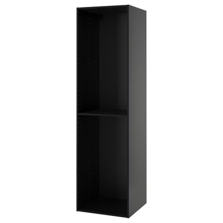 METOD Шкаф высокий - черно-серый 60x60x220 см