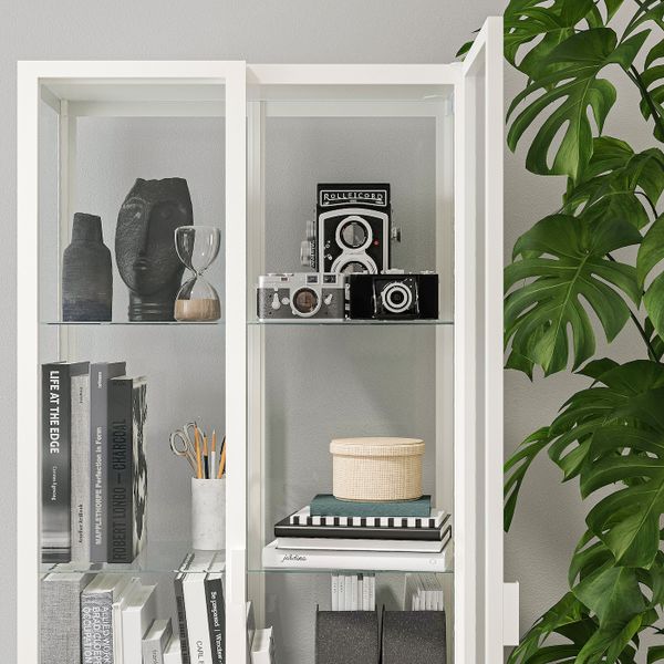 Шкаф-витрина, белый 73x175 см IKEA MILSBO МИЛЬСБУ 903.964.26 - фото 3