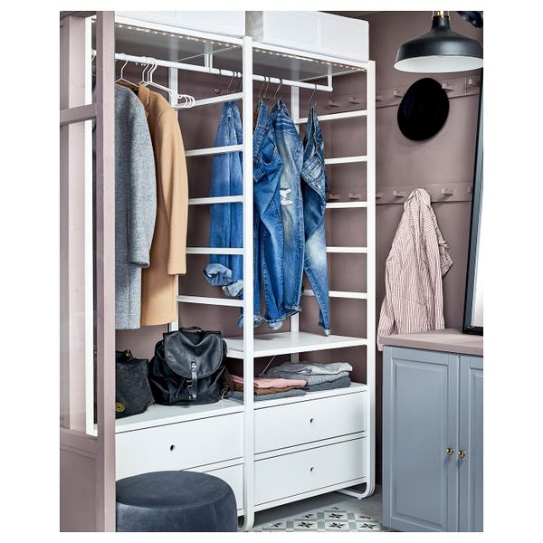 Гардероб, комбинация, белый 165x55x216 см IKEA ELVARLI ЭЛВАРЛИ 492.039.73 - фото 2