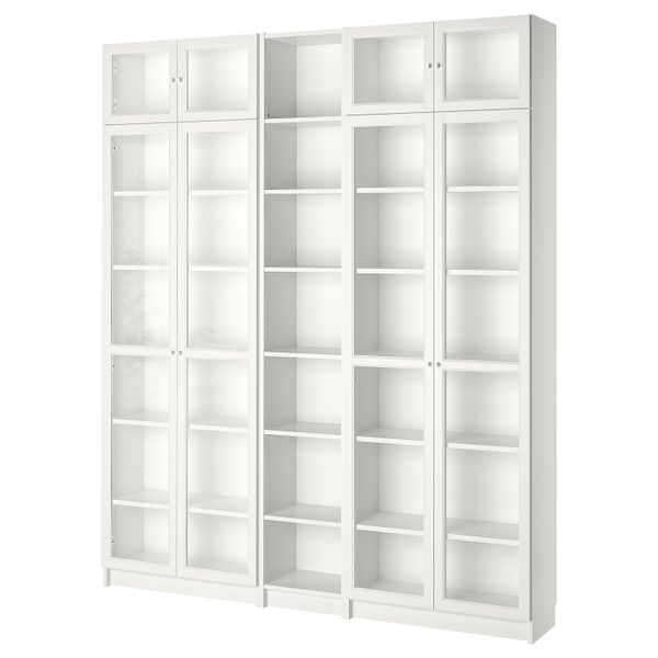 Стеллаж, белый 200x30x237 см IKEA BILLY БИЛЛИ / OXBERG ОКСБЕРГ 992.440.04 - фото 1