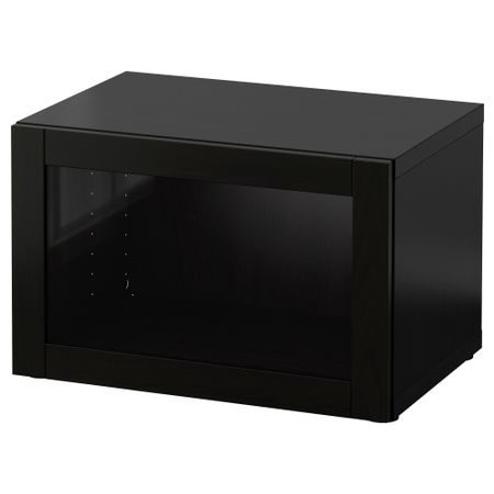 Стеллаж со стеклянной дверью БЕСТО, Синдвик черно-коричневый (60x40x38 см)