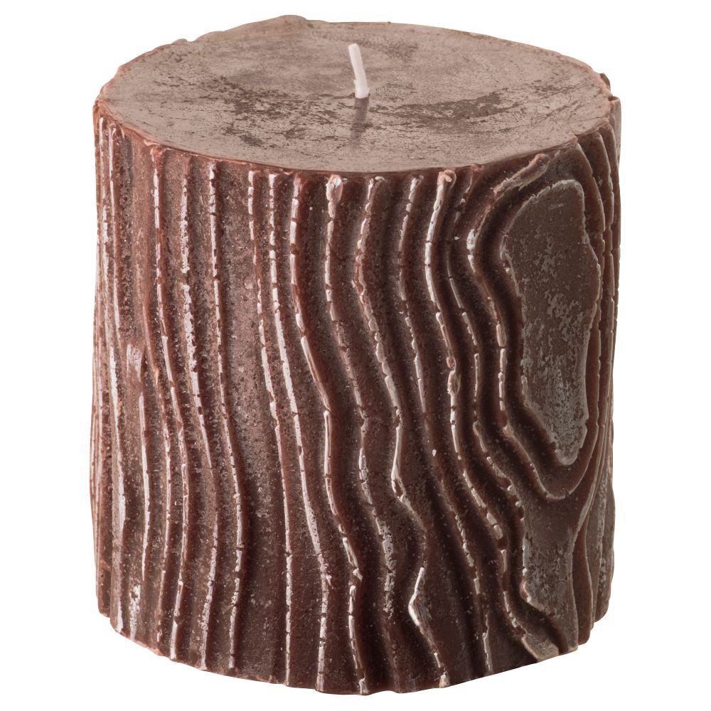 Формовая свеча, ароматическая КВИСТАР, Тепло дерева коричневый, коричневый (10 см) - фото 1
