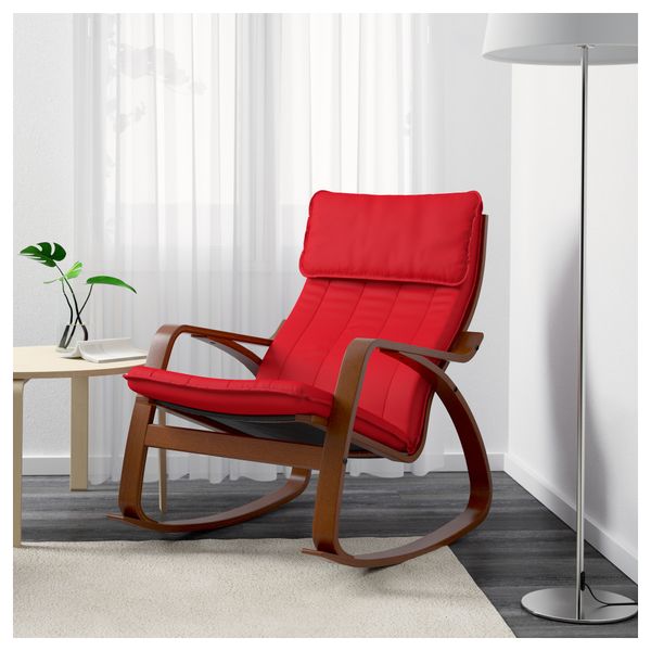 Кресло-качалка ПОЭНГ, классический коричневый, Ранста красный - фото 2