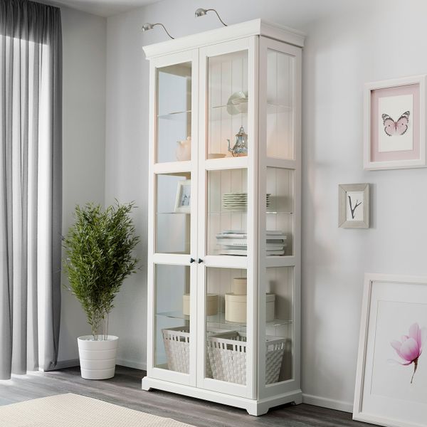 Шкаф-витрина, белый 96x214 см IKEA LIATORP ЛИАТОРП 904.397.27 - фото 3