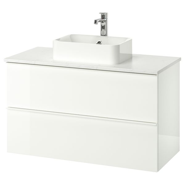 Шкаф со столешницей 45x32 раковина, 102x49x72 cm IKEA HÖRVIK ХОРВИК, GODMORGON ГОДМОРГОН, TOLKEN ТОЛКЕН 193.091.60 - фото 2