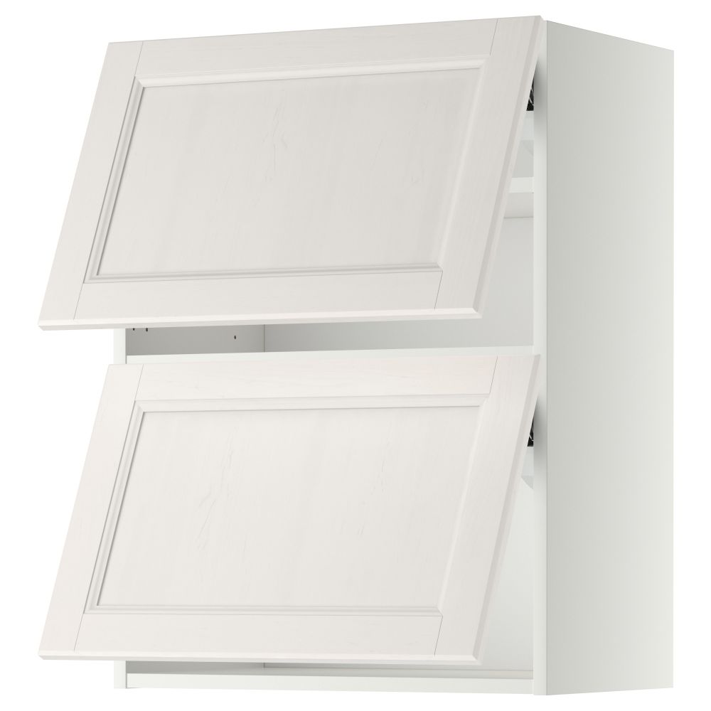 Навесной шкаф, 2 дверцы, горизонтальный МЕТОД, белый, Лаксарби белый - схема-чертеж с размерами