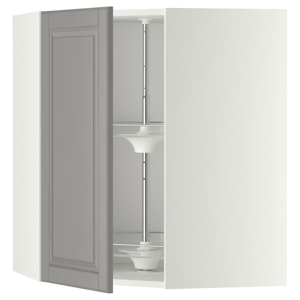 Угловой навесного шкаф с вращающейся секц, белый/Будбин серый 68x80 см IKEA METOD МЕТОД 792.270.67 - фото 1