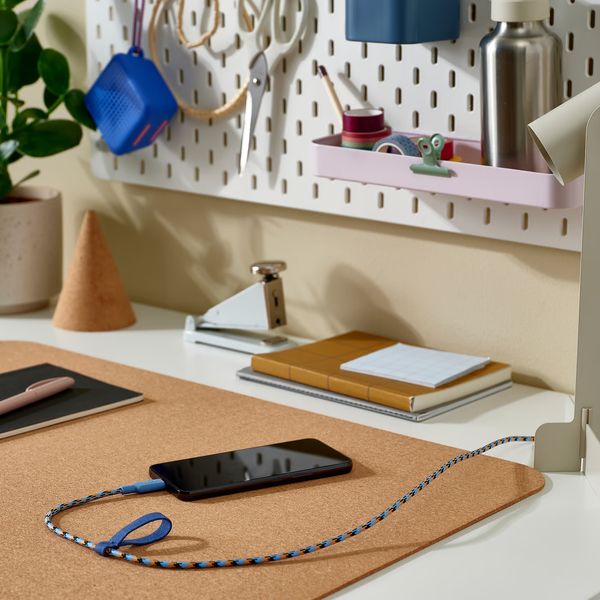 LILLHULT Кабель USB-A–USB-C - синий/оранжевый 1.5 м - фото 4