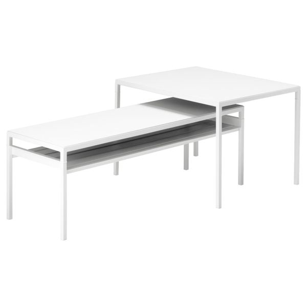 Столы с двусторонними столешницами, 2 предм., белый/серый IKEA НИБОДА 892.083.27 - фото 1