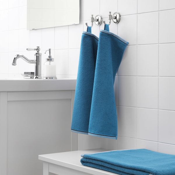 Полотенце, синий 30x50 см IKEA ВИКФЬЕРД 004.147.26 - фото 2