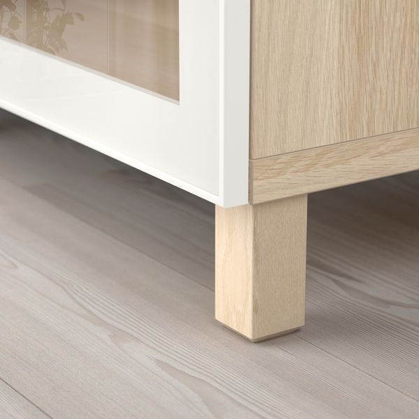 Комбинация для хранения с дверцами, под беленый дуб/глассвик/стуббарп белый прозрачное стекло 180x42x74 см IKEA BESTÅ БЕСТО - фото 5