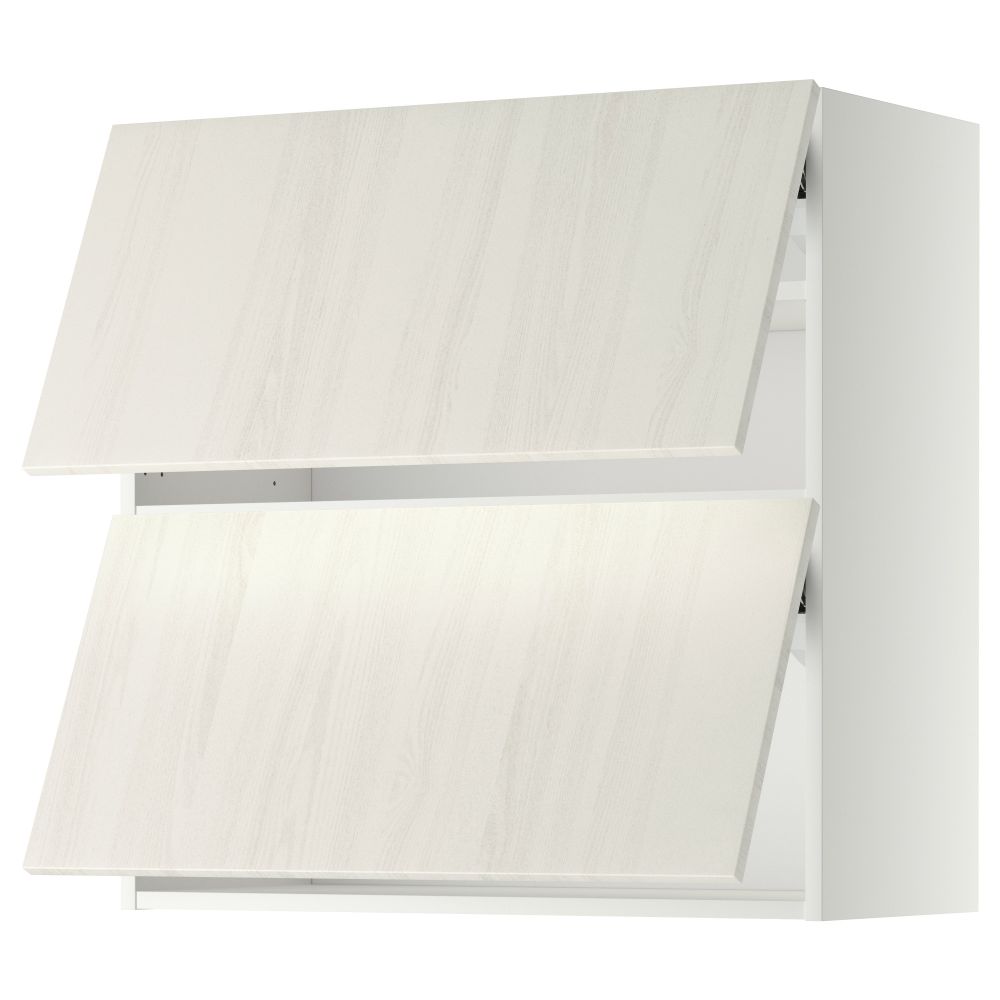 Навесной шкаф, 2 дверцы, горизонтальный МЕТОД, белый, Росдаль белый - схема-чертеж с размерами