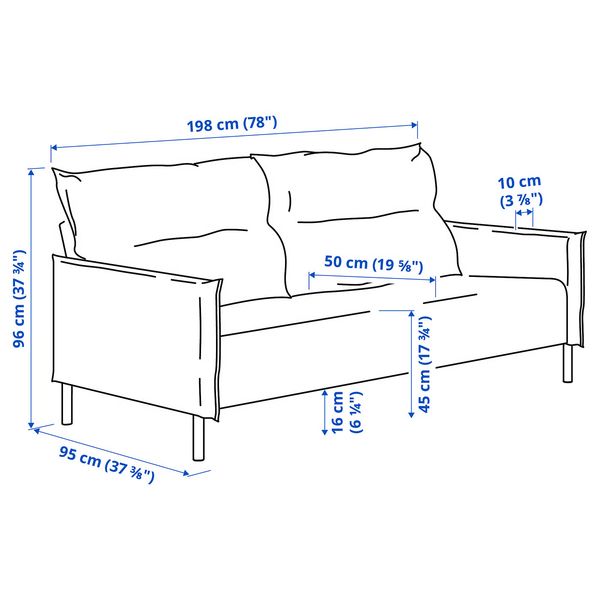 IKEA, дополнительный ракурс - схема-чертеж с размерами