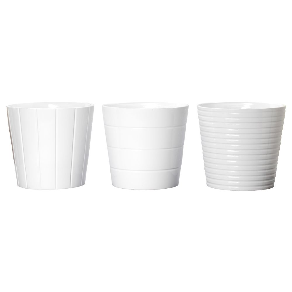 Кашпо КАРДЕМУММА, белый, различные орнаменты (32 см) - фото 1