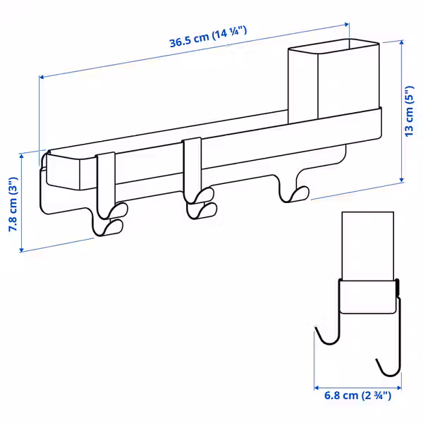 ALTARLIDEN АЛТАРЛИДЕН Вешалка с крючками - с отделением для хранения/белый - фото 14