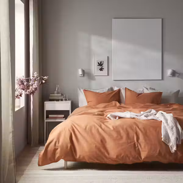 ÄNGSLILJA Пододеяльник и 2 наволочки - красно-коричневый 240x220/50x60 см - фото 2