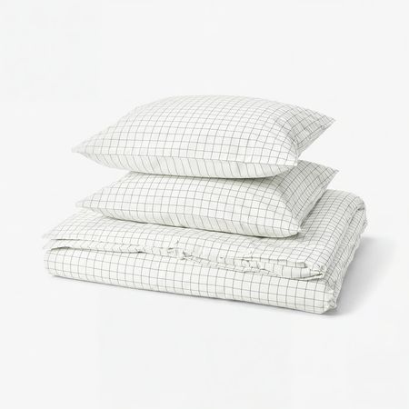 DOFTAKLEJA Пододеяльник и 2 наволочки - белый/антрацит 200x200/50x60 см
