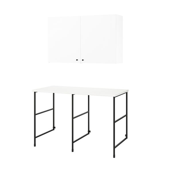 Комбинация для хранения, антрацит, белый, 139x63.5x90.5 см IKEA BEGIVENHET БЕГИВЕНХЕТ 294.774.74 - фото 1