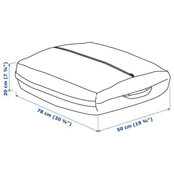 Мешок, Ванста темно-синий 78x50 см IKEA RÅVAROR РОВАРОР 204.544.53 - схема-чертеж с размерами