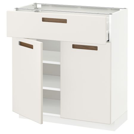 Напольный шкаф + ящик, 2 дверцы МЕТОД / МАКСИМЕРА, белый, Мэрста белый