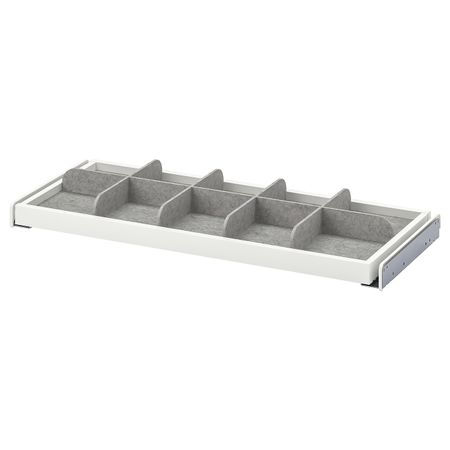 Выдвижная полка с разделителем, белый, светло-серый 75x35 см IKEA KOMPLEMENT КОМПЛИМЕНТ 693.320.59