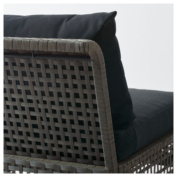 3-местный диван, садовый КУНГСХОЛЬМЕН / КУНГСЭ, черно-коричневый (204/80x80x73 см) - схема-чертеж с размерами