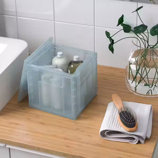 PANSARTAX ПАНСАРТАКС Контейнер с крышкой - прозрачный серо-синий 16.5x16.5x16.5 см - фото 3