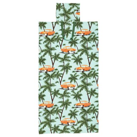 Пляжное полотенце с сумкой, орнамент «пальма/машина» синий 100x180 см IKEA СОЛБЛЕКТ 804.606.15