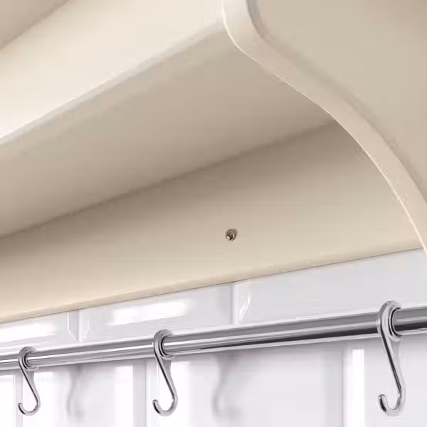 TORNVIKEN Полка навесная - белый с оттенком 120 см - схема-чертеж с размерами