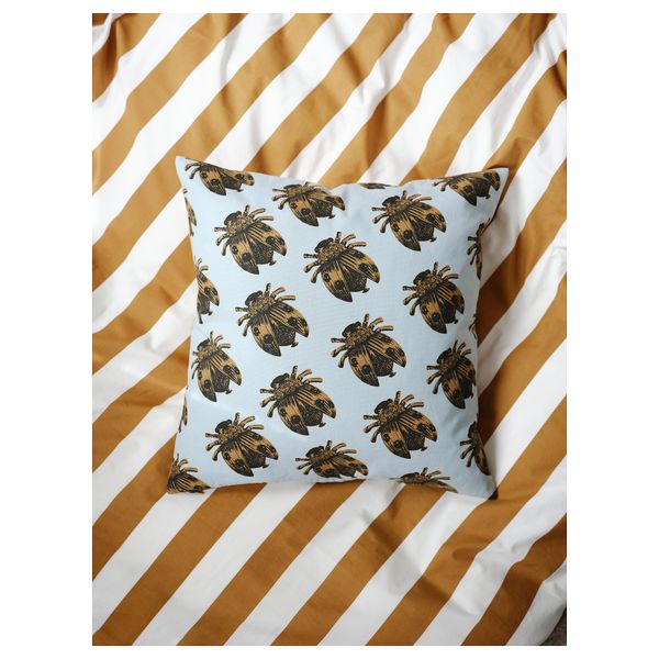 Чехол на подушку, 50x50 см, темно-желтый, бледно-голубой IKEA NÄBBSPINNARE 705.429.90 - схема-чертеж с размерами