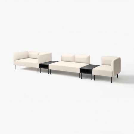 LILLEHEM 5-м модульный диван со столиком - Vissle/бежевый металлический