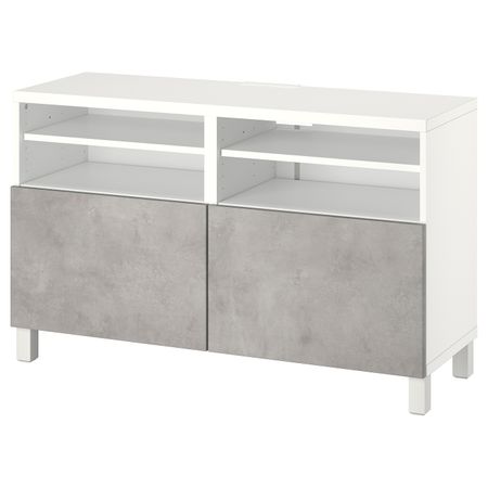 Тумба под ТВ, с дверцами, белый/Кэлльв/Стуббарп белый 120x42x74 см IKEA BESTÅ БЕСТО 494.325.35