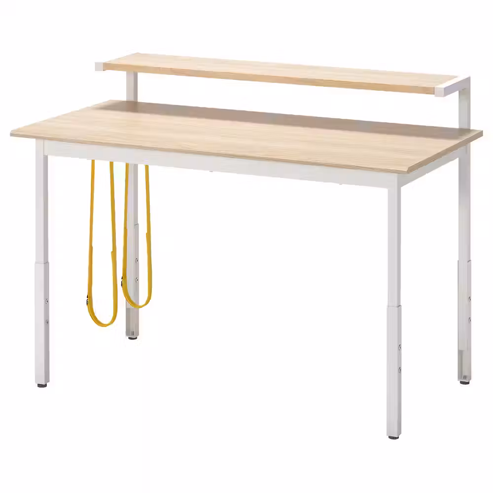 UTVISNING УТВИСНИНГ Геймерский стол с полкой - под ясень/белый 120x60 см - фото 1