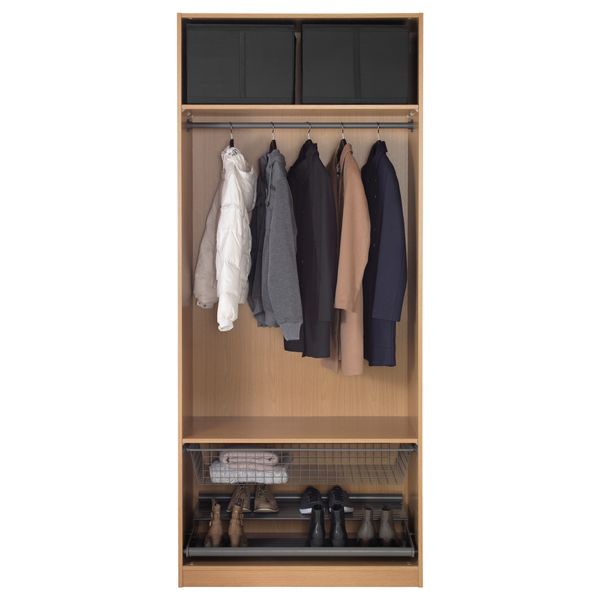 Гардероб ПАКС, под дуб, Нексус дубовый шпон (100x60x236 см) - схема-чертеж с размерами