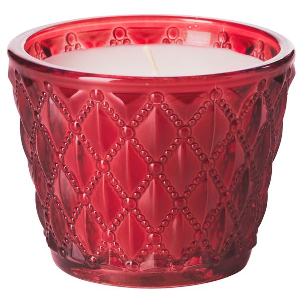 Ароматическая свеча в стакане ВИНТЕР 2016, Спелые мандарины и корица красный, красный (6 см) - фото 1