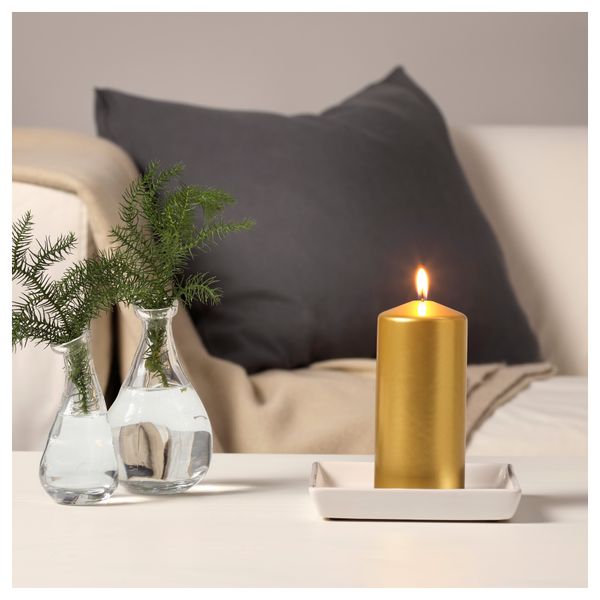 Неароматическая свеча формовая ВИНТЕР 2016, золотой (15 см) - схема-чертеж с размерами