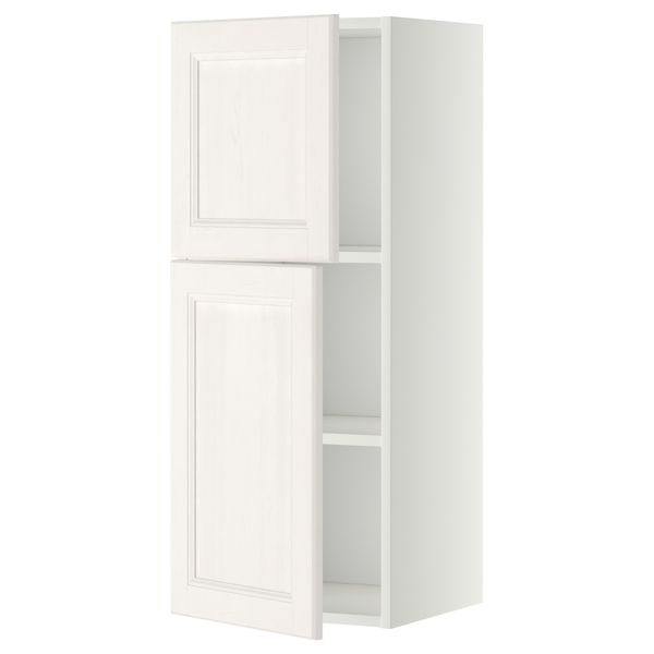 Навесной шкаф с полками, 2 дверцы МЕТОД, белый, Лаксарби белый - схема-чертеж с размерами