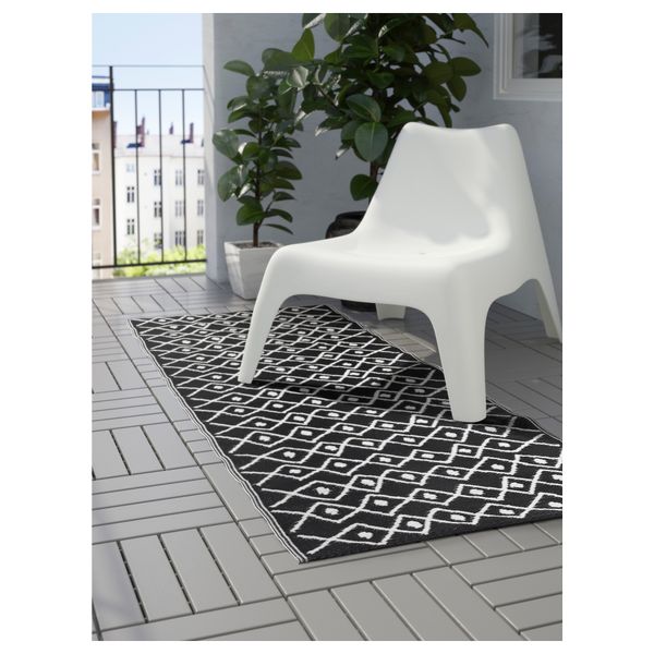 Ковер, безворсовый СОММАР 2017, д/дома/улицы черный, белый (75x200 см) - схема-чертеж с размерами