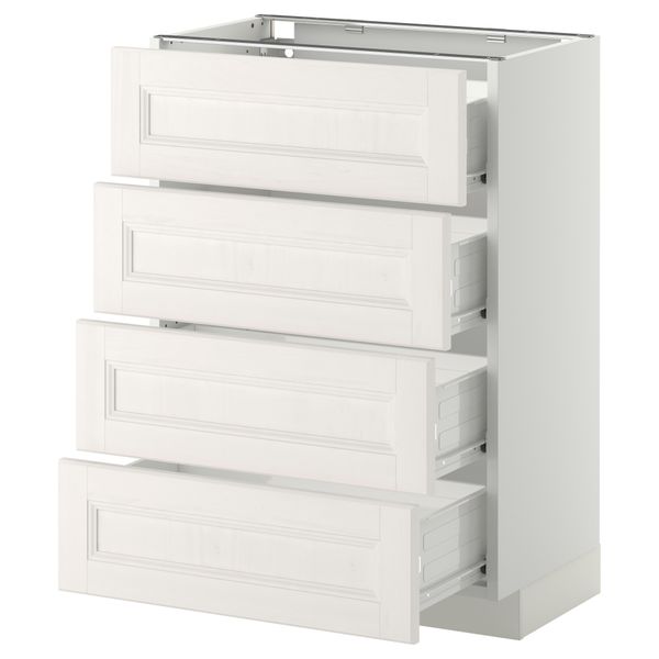 Напольный шкаф 4 фронтальных панели, 4 ящика МЕТОД / ФОРВАРА, белый, Лаксарби белый - схема-чертеж с размерами