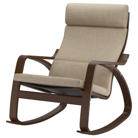 Кресло-качалка ПОЭНГ, коричневый, Исунда бежевый