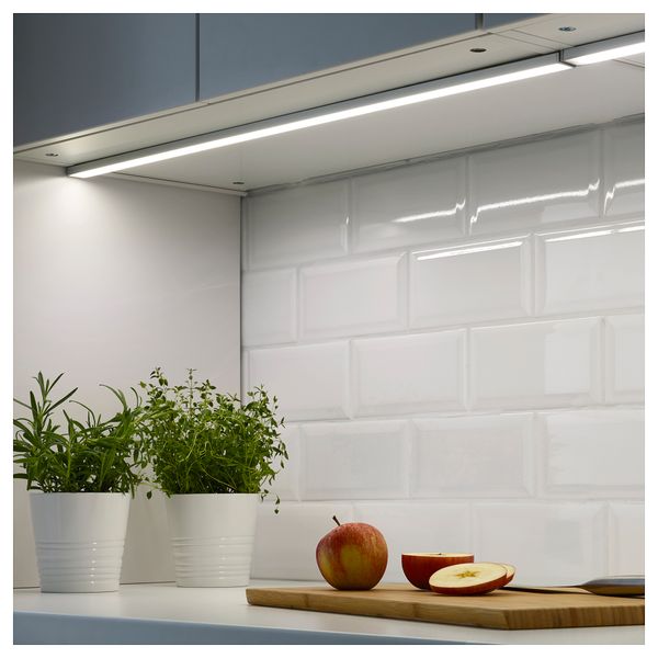 Светодиодная подсветка столешницы ОМЛОПП, цвет алюминия - схема-чертеж с размерами