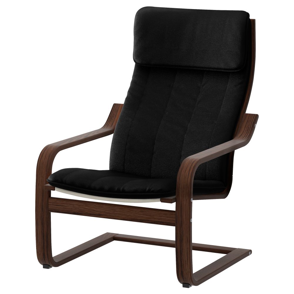 Кресло ПОЭНГ, коричневый, Ранста черный - фото 1