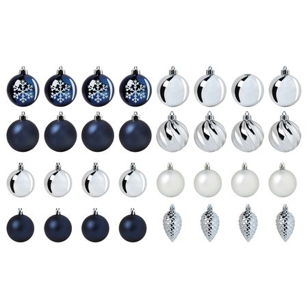Набор елочных шаров, 32 шт., синий/серебристый IKEA VINTER 2020 ВИНТЕР 2020 604.757.26