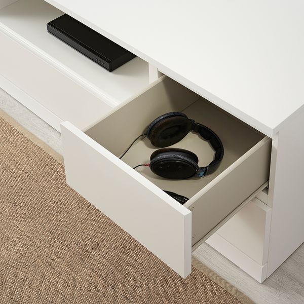 Тумба под ТВ, белый, 160x48 см IKEA MALM МАЛЬМ 104.871.90 - схема-чертеж с размерами