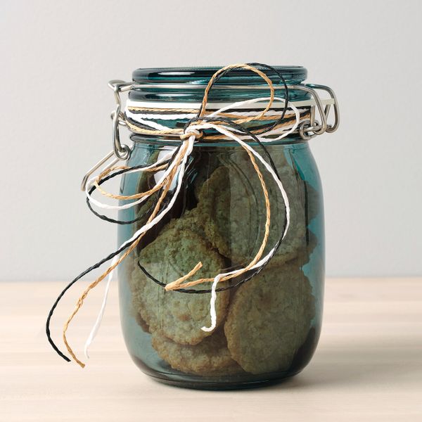 Банка с крышкой, зеленый 1 л IKEA КОРКЕН 704.618.56 - схема-чертеж с размерами