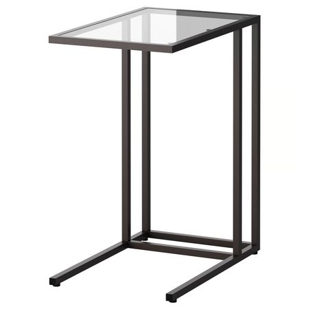 VITTSJÖ Подставка д/ноутбука - черно-коричневый/стекло 35x65 см